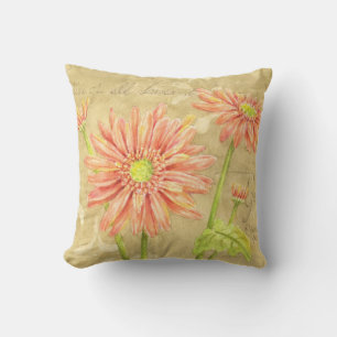 Pillow Daisy Garden Notes Cotton 16 x 16