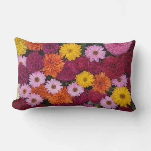 Pillow designer with flowers all over