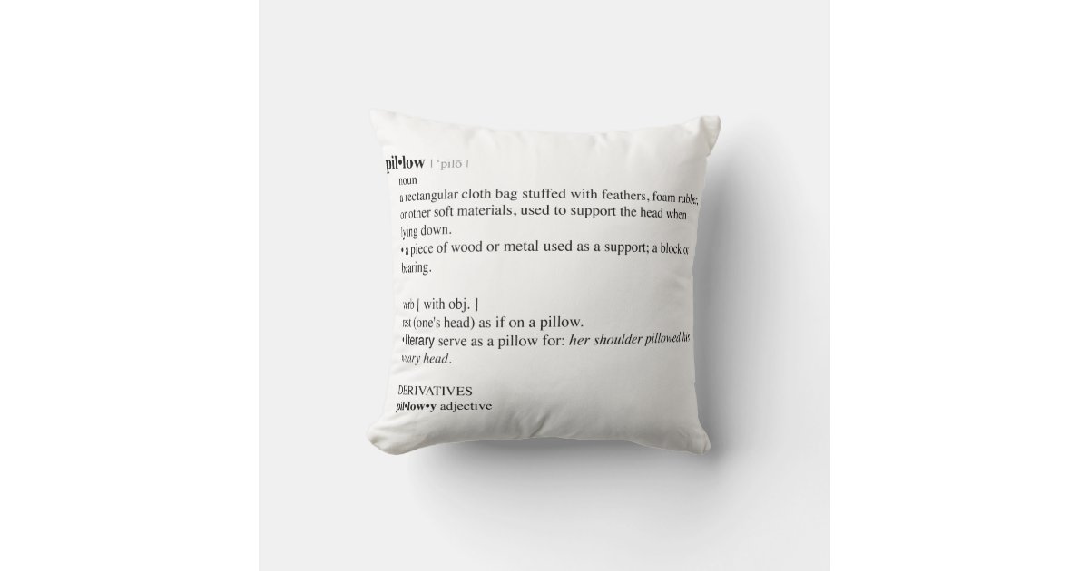 Pillow dictionary definition Zazzle