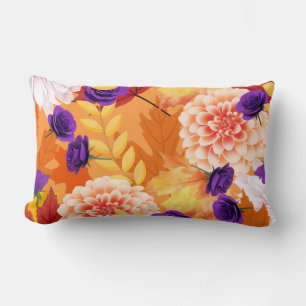 Pillow, Fall Flowers Lumbar Pillow
