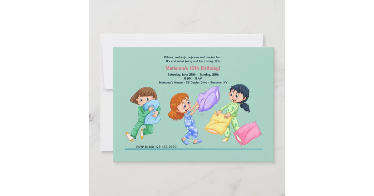 Pillow Fight Invitation | Zazzle