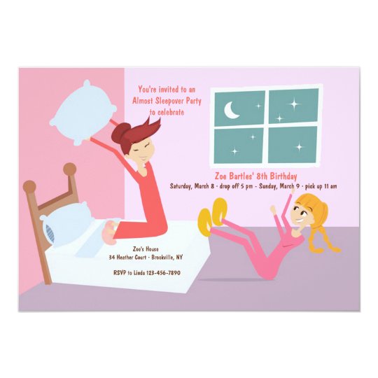 Pillow Fight Slumber Party Invitation Zazzle Com