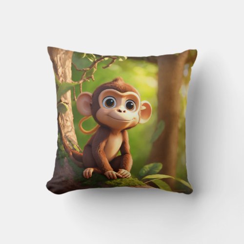 Pillow for baby and kids with cute monkey kids 