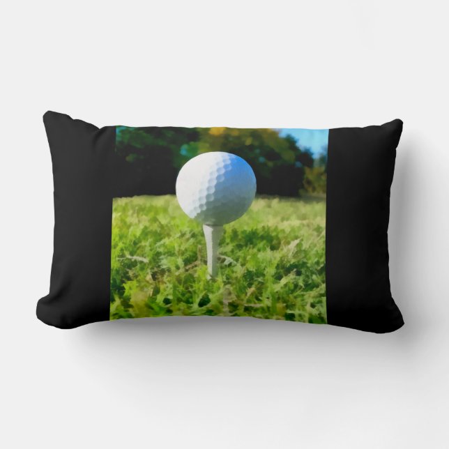 pillow for golfers golf ball and tee art (Front)