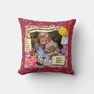 Pillow for greatest Mom w/photo(s)