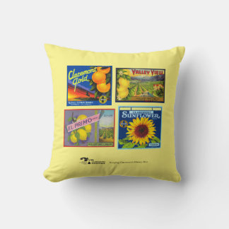 Pillow - Fruit Crate Labels - Claremont CA