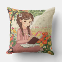 Pillow Girl in the Garden