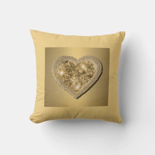 Pillow Gold with Gold Heart