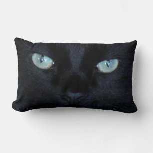 Pillow - Green Eyes of Black Cat