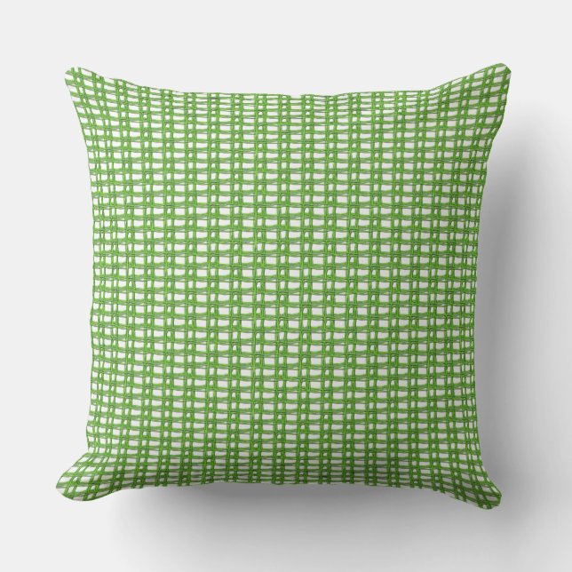 Pillow - Green Loose Weave Pattern (Front)