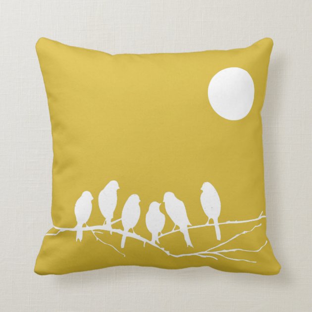 yellow bird pillow