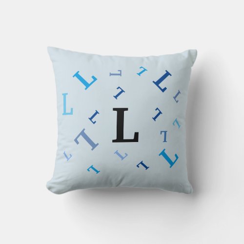 Pillow _ Jumbled Letters in Blue