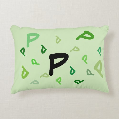 Pillow _ Jumbled Letters in Green
