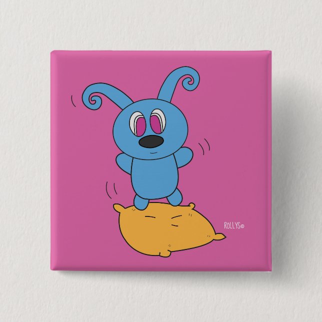 Pillow Jump Rolly Square Button (Front)