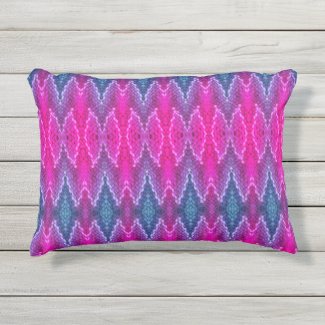 Pillow -  Kaleidoscopic Pattern in Pink and BIue