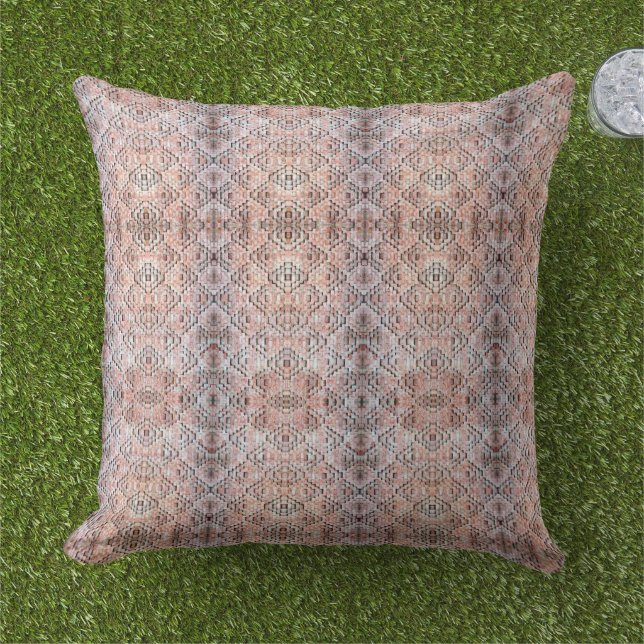 Pillow - Kaleidoscopic Red Bricks (Grass)