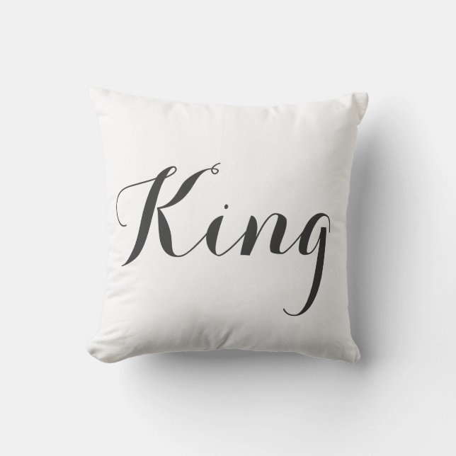 Pillow, King, white, black, typography Outdoor Pillow (Front)