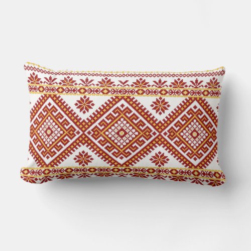 Pillow Lumbar Ukrainian Cross Stitch