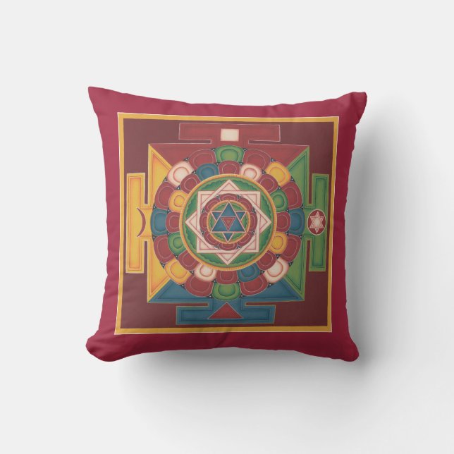 PILLOW-Mandala of the 5 Earth Elements for healing Throw Pillow (Front)
