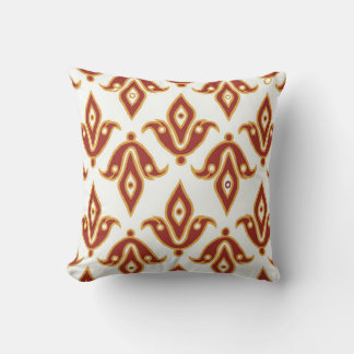 Pillow, Maroon, White, Gold, Fleur de Lys Pattern Throw Pillow