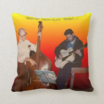 Pillow - Music Bridges Time by BalancedHarmony at Zazzle