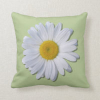 Pillow - New Daisy on Green/Basketweave