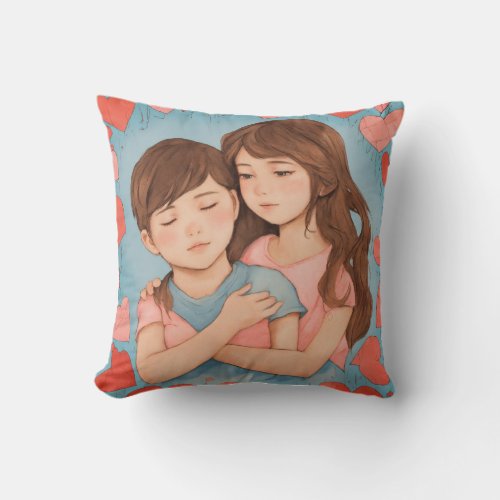 Pillow of Affection Embrace Comfort Love Throw Pillow