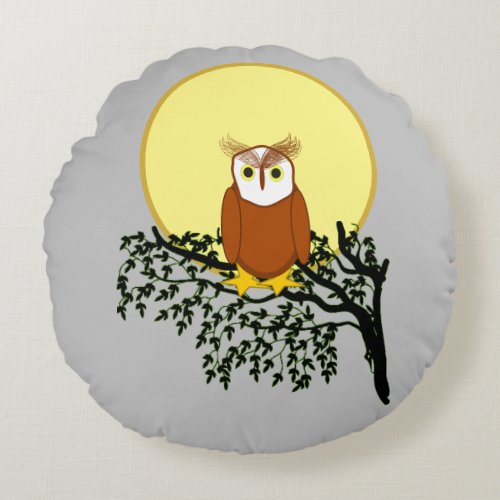 Pillow _ Owl on Branch with Moon