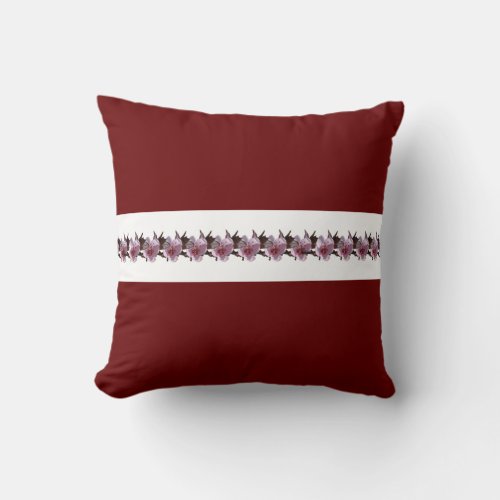 Pillow _ Plum Blossoms on White Stripe