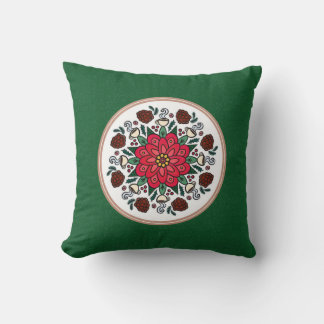 Pillow Poinsettia & Pinecones Mandala