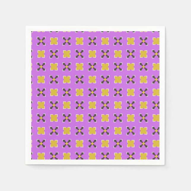 Pillow PP 51: 1 of 3 Pink Yellow Brown Napkins (Front)