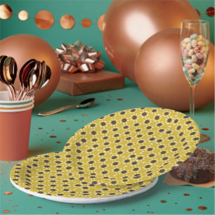 Pillow PP 53: 1 of 3 Yellow Brown Paper Plates