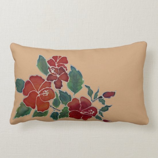 Pillow - Red Hibiscus Flowers