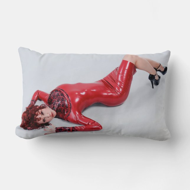 PILLOW - RED LATEX DRESS - Bianca Beauchamp (Front)