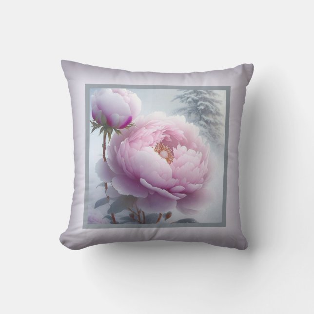 Pillow - romantic floral, peony flower, paeonia  (Front)
