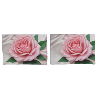 Pillow Rose and Silk Pillow Case