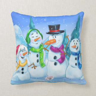 Pillow snow family snowmen