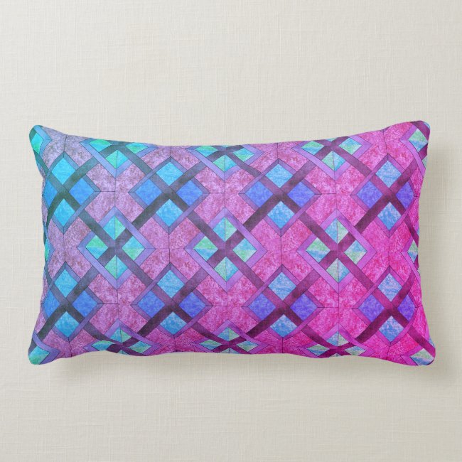 Pillow - Squares in Blue and Pink