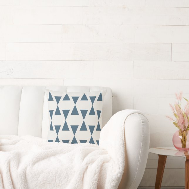 Pillow – Structure A | Slate Blue & Off-White (Couch)