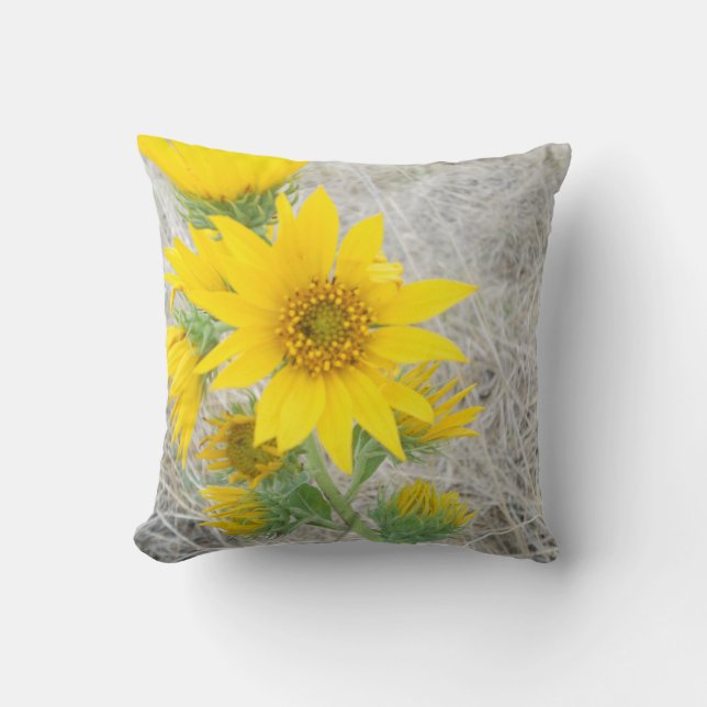 Pillow Sunflower Photography Nature Bright Yellow (Front)