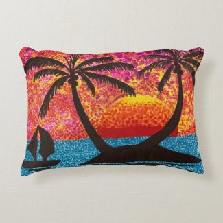 Pillow - Sunset Tropical Island 