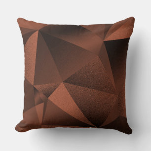Pillow Terracotta Faceted Geometric Diamond Throw