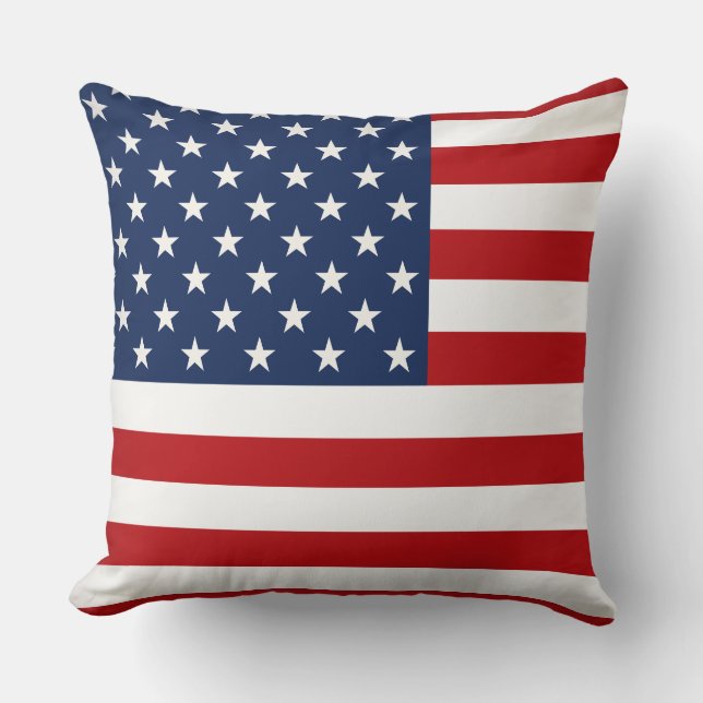 Pillow-Throw Pillow-USA Flag Throw Pillow (Front)
