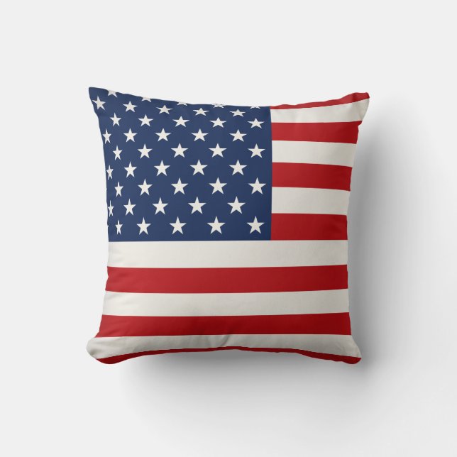 Pillow-Throw Pillow-USA Flag Throw Pillow (Front)