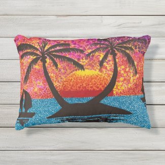 Pillow - Tropical Island Sunset
