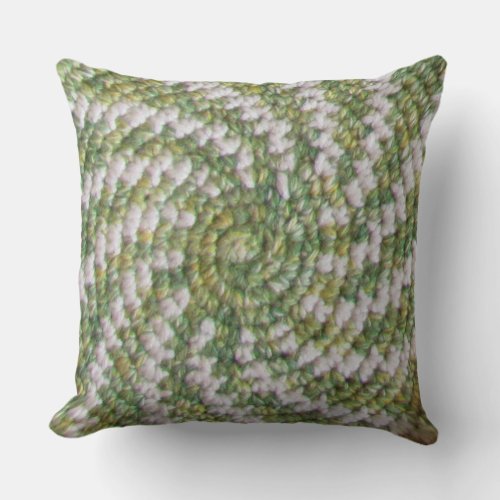 Pillow _ White and Green Spirals