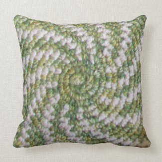 Pillow - White and Green Spirals