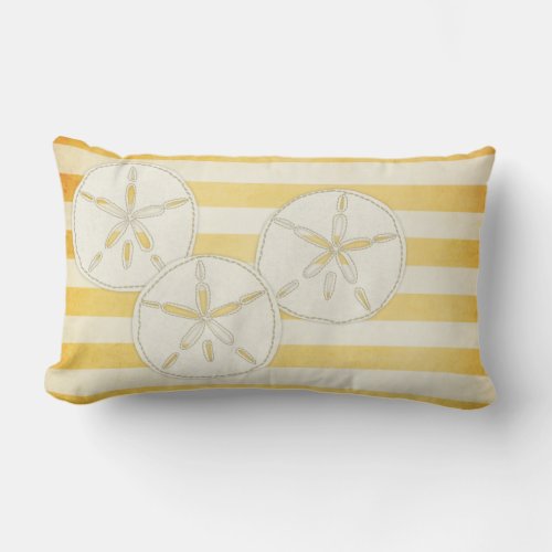 Pillow White  Yellow Sand Dollar Lumbar Pillow