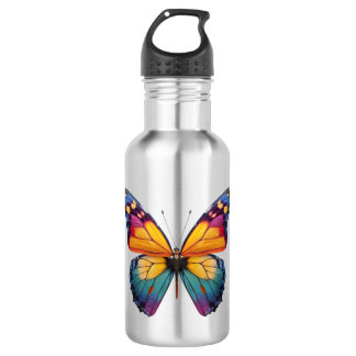 Pillow with a colorful Butterfly design. Stainless Steel Water Bottle