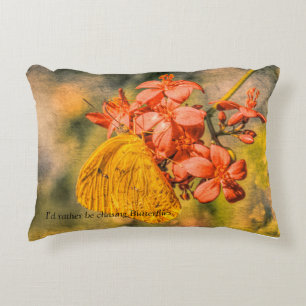Pillow with a Little Yellow Sulphur Butterfly